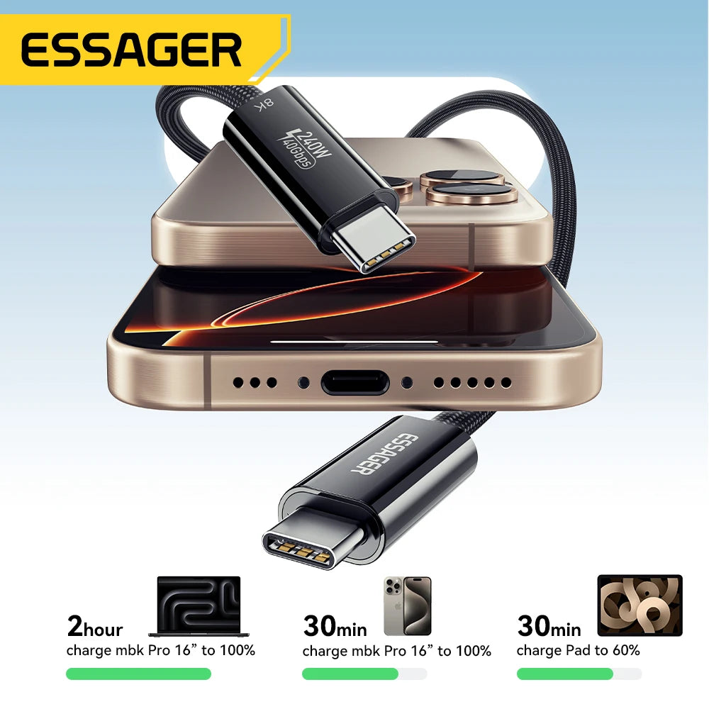 Essager 240W Thunderbolt 4.0 USB Type-C Cable