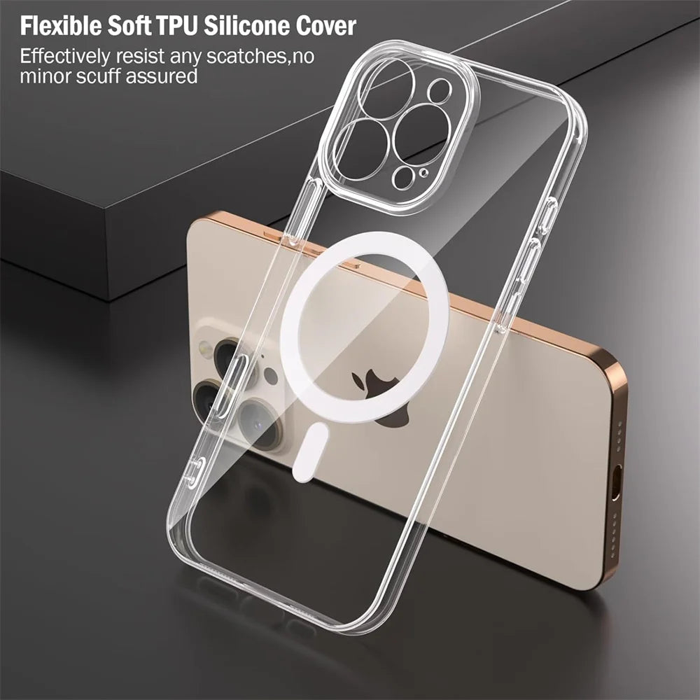 Transparent MagSafe Case with Lens Protector for iPhone 16 Series