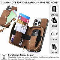 Crossbody Lanyard Leather Case with Card Holder and Kickstand for iPhone 16 Series – Stylish & Practical