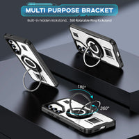 Ring Holder Shockproof Armor Case with Metal Bracket for Samsung Galaxy S23 Series