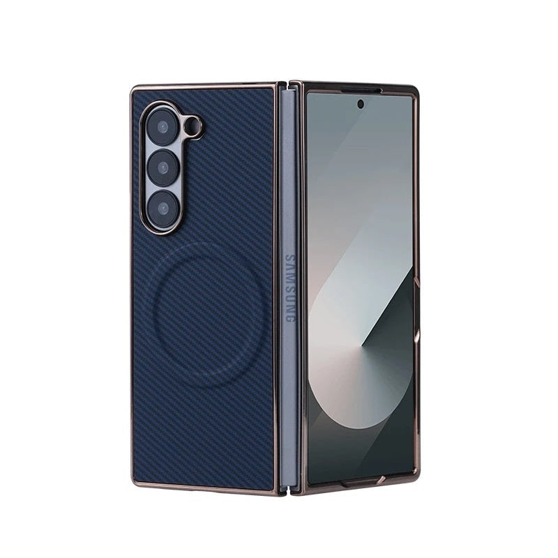 Electroplated Magnetic Carbon Fiber Protective Case for Samsung Galaxy Z Fold 6