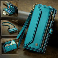 Crossbody Card Slot Wallet Leather Zipper Bag Case for iPhone 15 Series