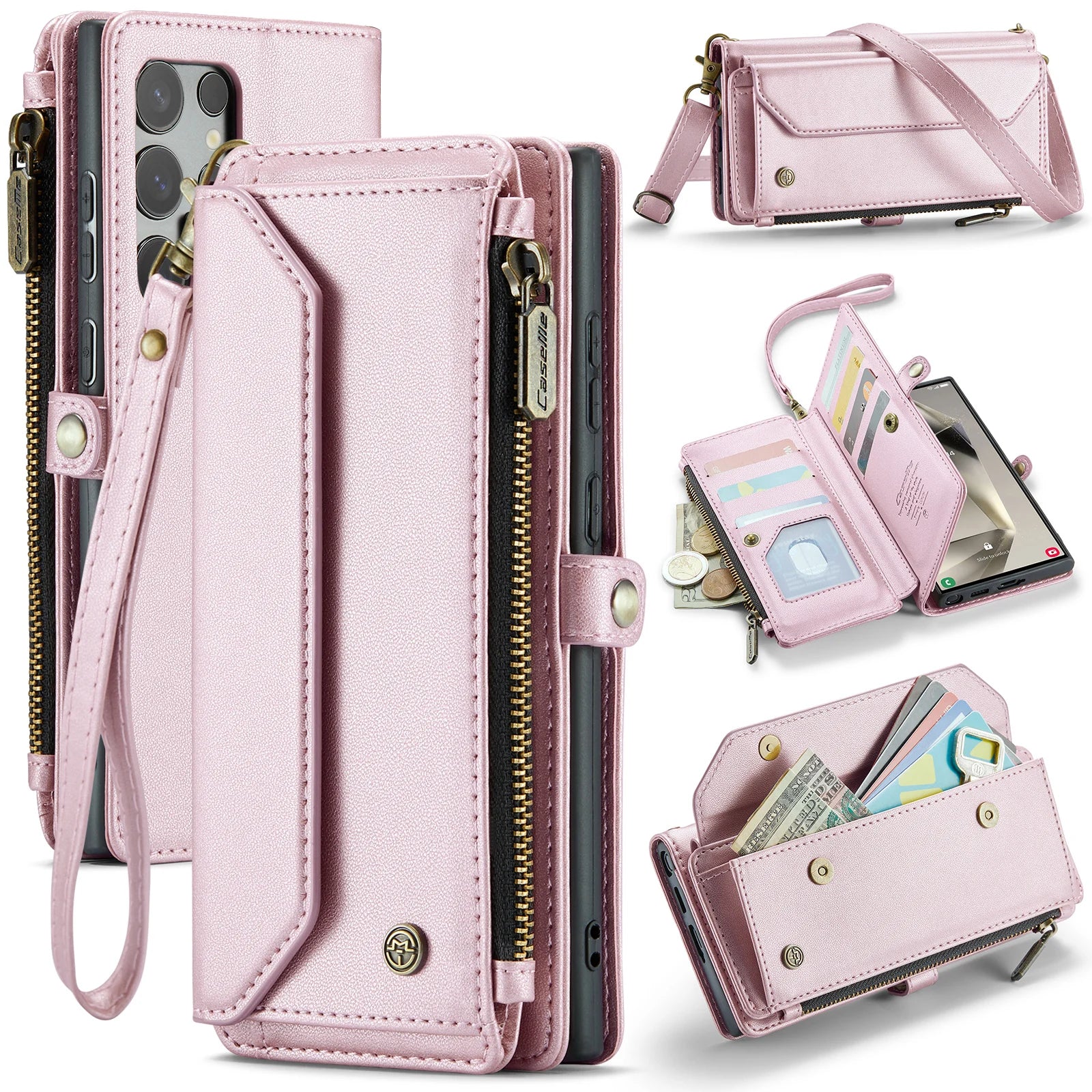 Multifunctional Wallet Leather Case with Card Slots for Samsung Galaxy S23 Series