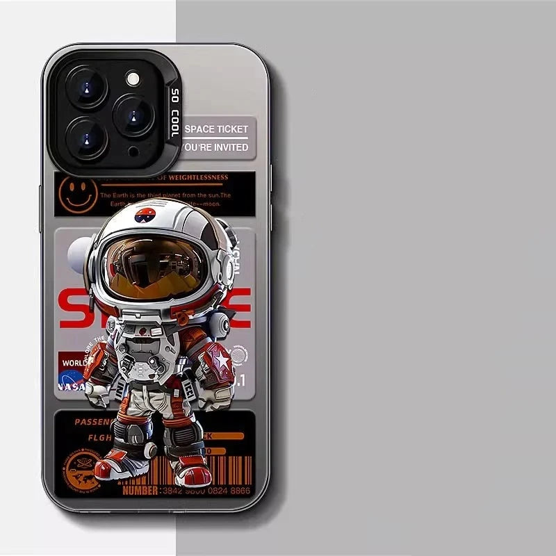 Electroplated Astronaut Phone Case for iPhone 15 Series