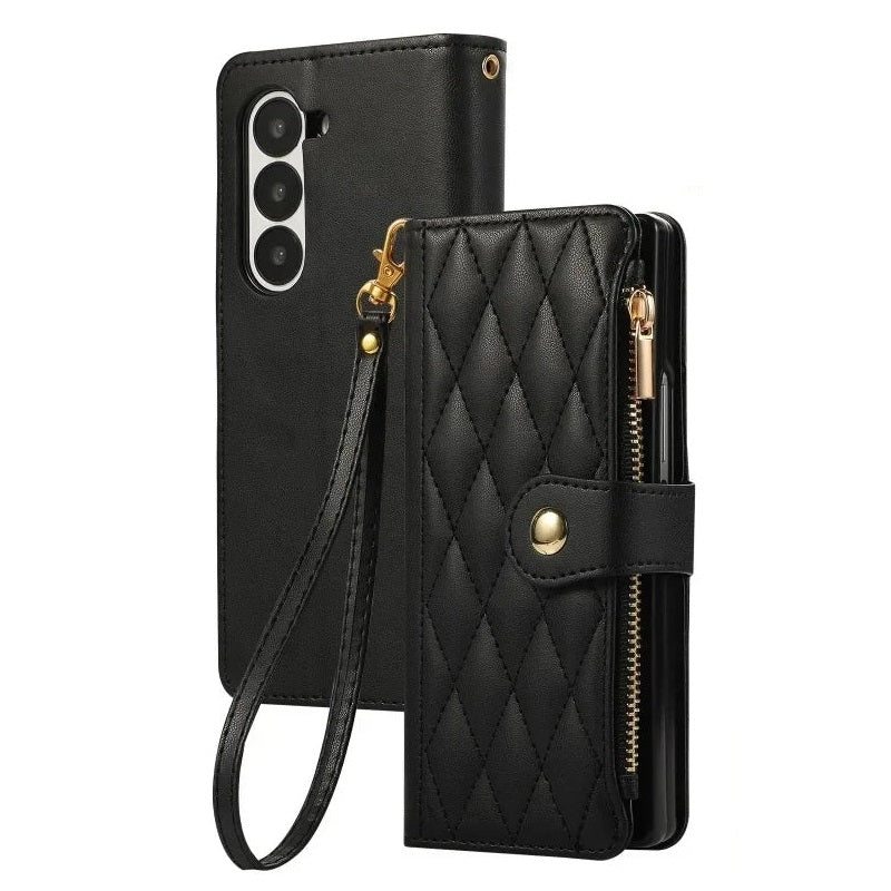 Crossbody Leather Phone Case for Samsung Galaxy Z Fold 6 - Stylish Protection on the Go