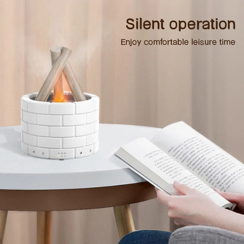 Simulated Flame USB Aroma Diffuser & Ultrasonic Cool Mist Humidifier