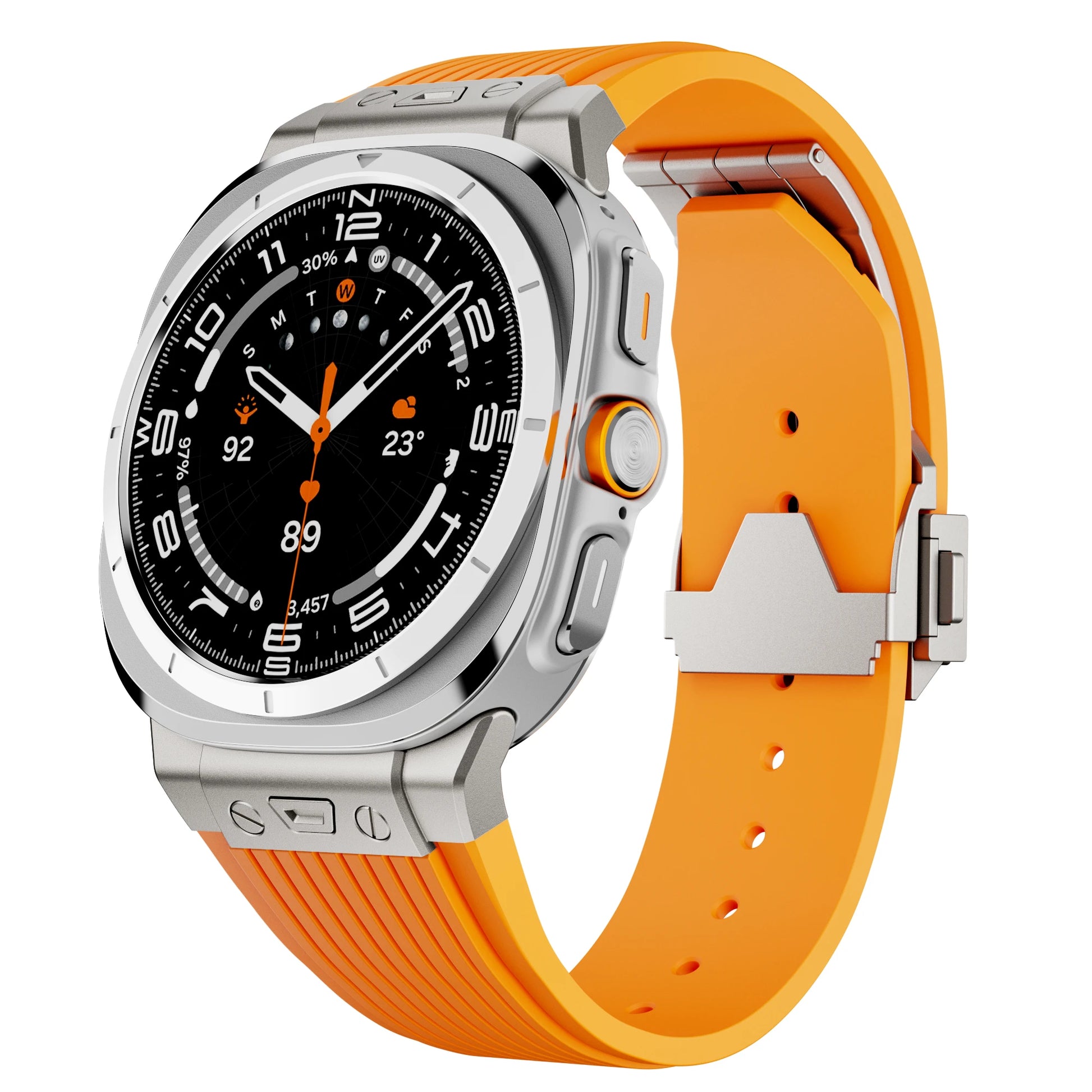 Metal No Gaps Curved End Silicone Strap for Samsung Galaxy Watch Ultra