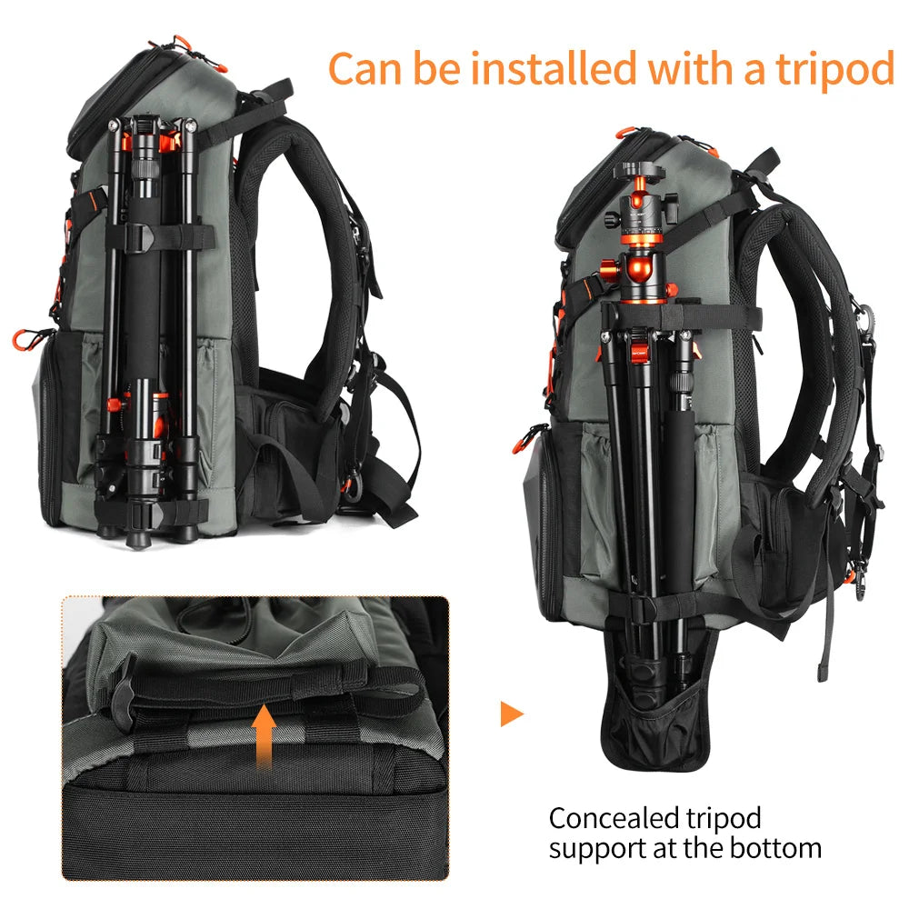 K&F Concept 32L Professional Waterproof Camera Backpack with Rain Cover