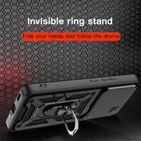 Shockproof Armor Case with Slide Camera Lens Protection and Ring Stand for Xiaomi 14T Series