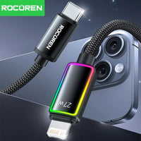 Rocoren PD 27W USB-C to Lightning Data Cable