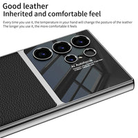 Premium Electroplated Hard Shell Leather Case for Samsung Galaxy S24 Ultra