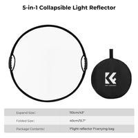 K&F Concept 60-110mm 5-in-1 Circular Reflector with Handle