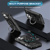 Shockproof PC Case with Rotatable Metal Holder for iPhone 16 Series