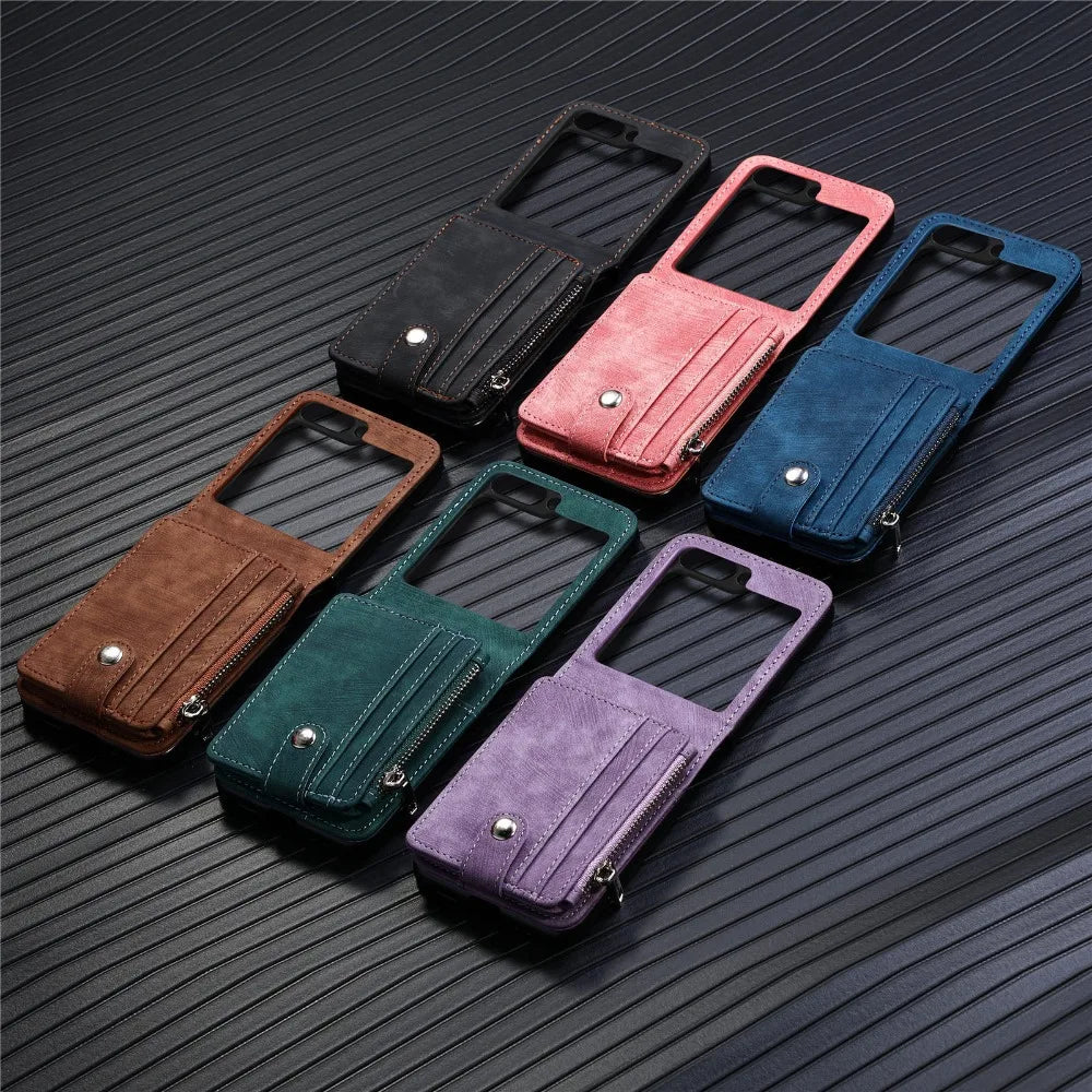 Wallet Phone Case with Removable Card Holder for Samsung Galaxy Z Flip 6