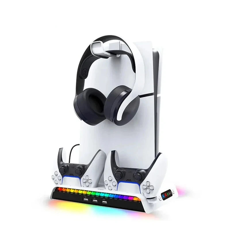 RGB Charging Dock with Cooling Fan for PlayStation 5 Slim