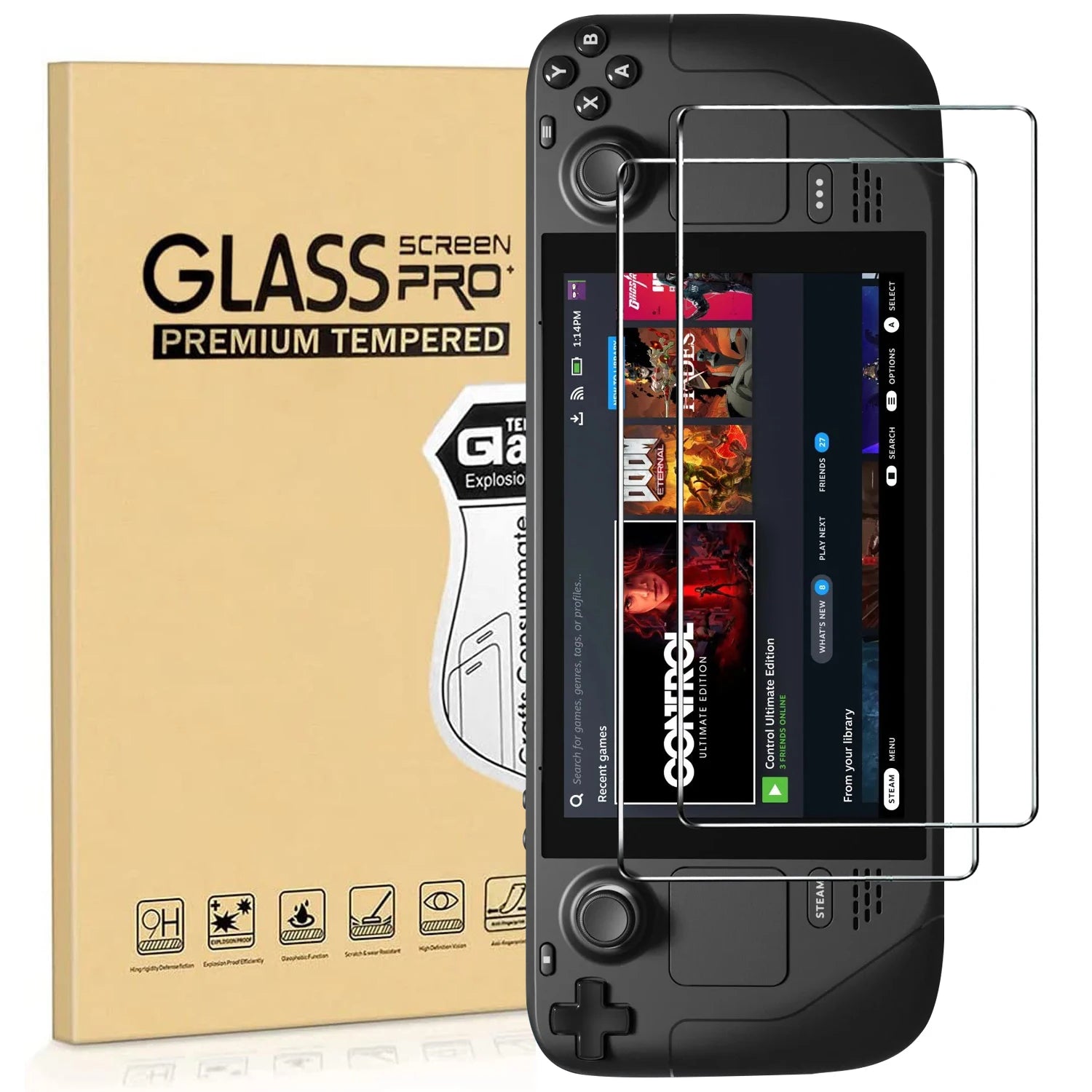 2-Pack Tempered Glass Protective Screen for Steam Deck