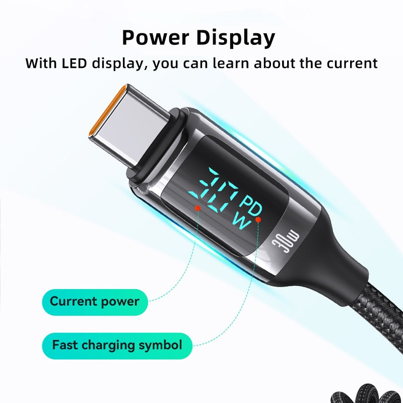 USAMS 30W PD USB Cable Type C Fast Phone Charger in Car