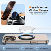 iPhone 16 Series Transparent Case with 360° Rotating Magnetic Bracket & Ring Holder