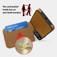 Card Slot Leather Wallet Case with Magnetic Closure for iPhone 15 Series