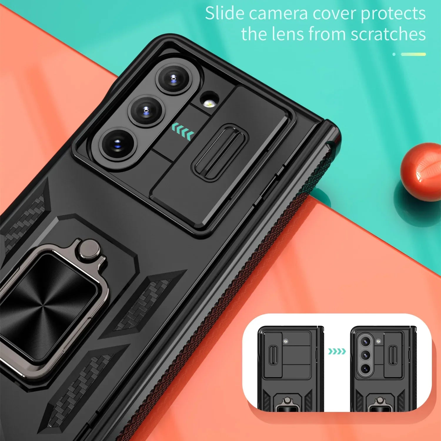 Shockproof Magnetic Ring Folding Phone Case for Samsung Galaxy Z Fold 5