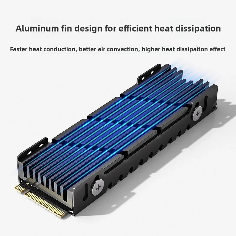 Aluminum M.2 2280 SSD Cooler with Thermal Pads for Enhanced Performance