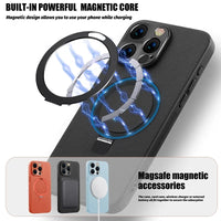 Minimalist Pure Color Leather Magnetic Wireless Charging Phone Case for iPhone 14 Series