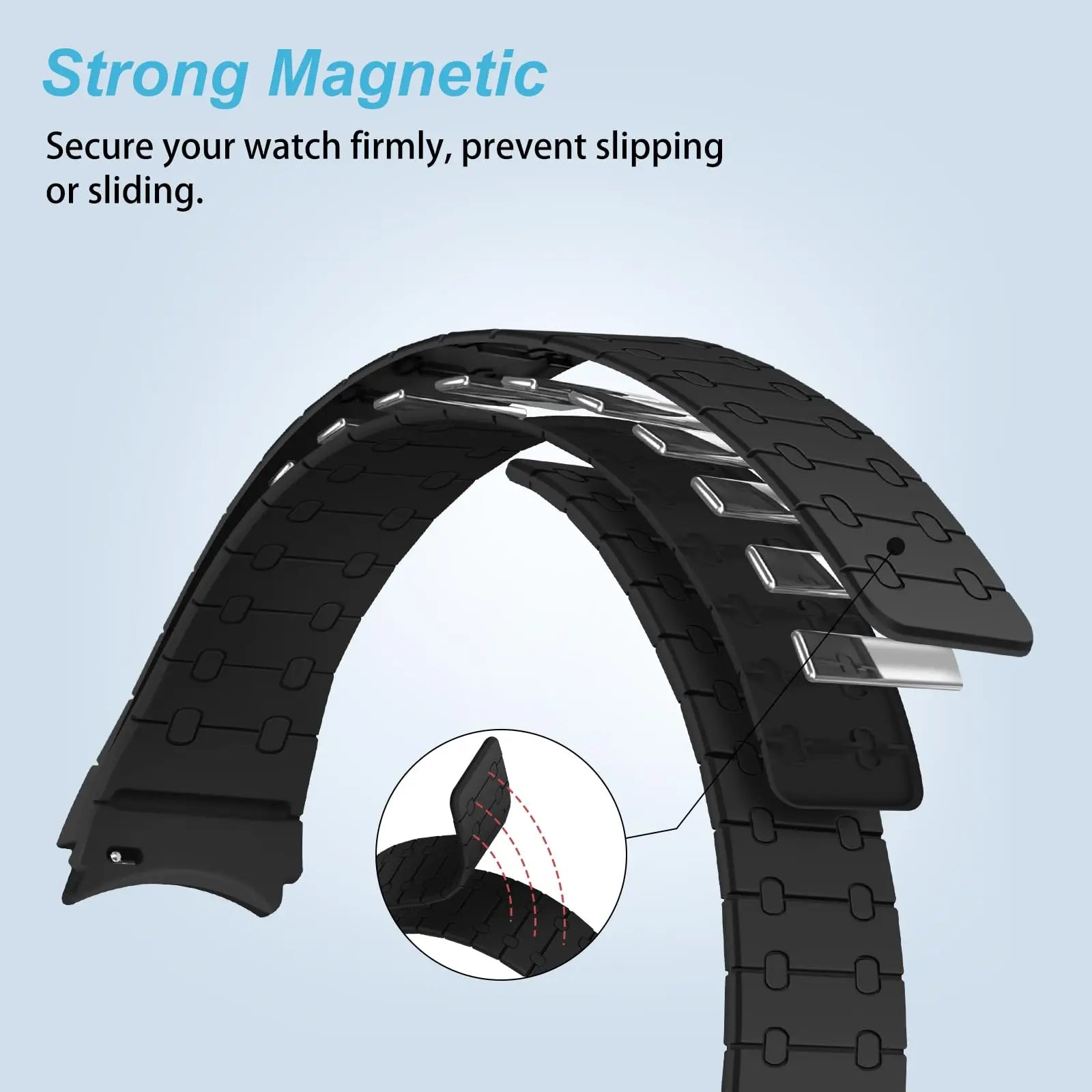 No Gaps Silicone Magnetic Strap for Samsung Galaxy Watch 7