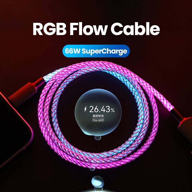 MOSHOU 100W RGB Fast Charging Cable