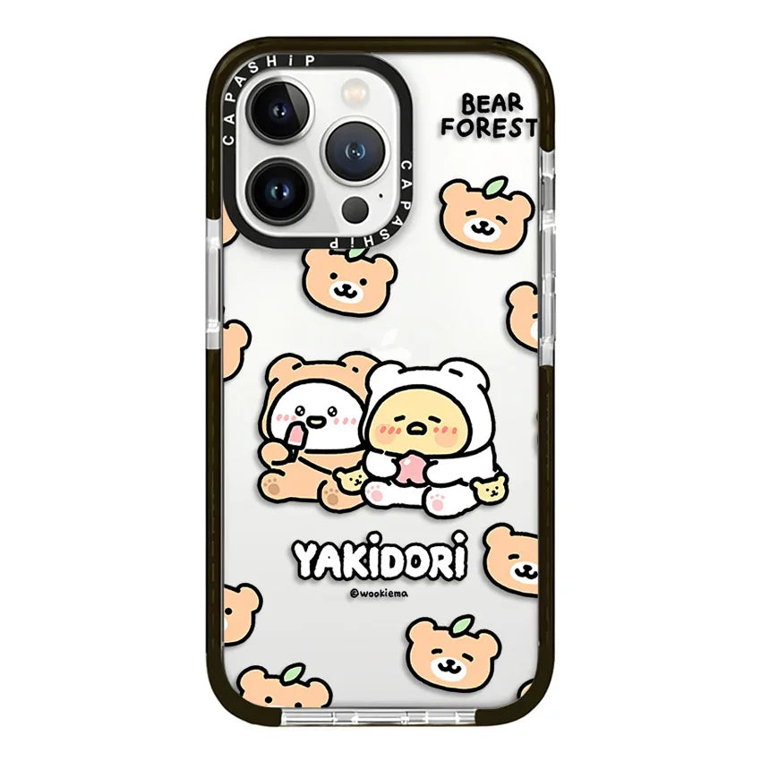 Cute Cartoon Bee Bear & Chick Soft TPU Shockproof Back Case for iPhone 15 Series