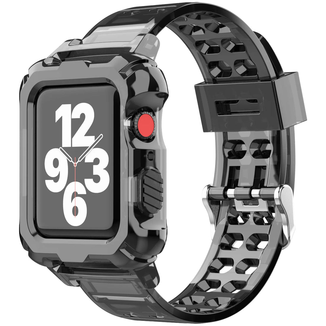 Protective bumper case and strap for Apple Watch, sleek design, durable protection