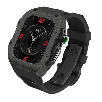 Luxury Carbon Fiber Case & Sport Silicone Strap Kit for Apple Watch