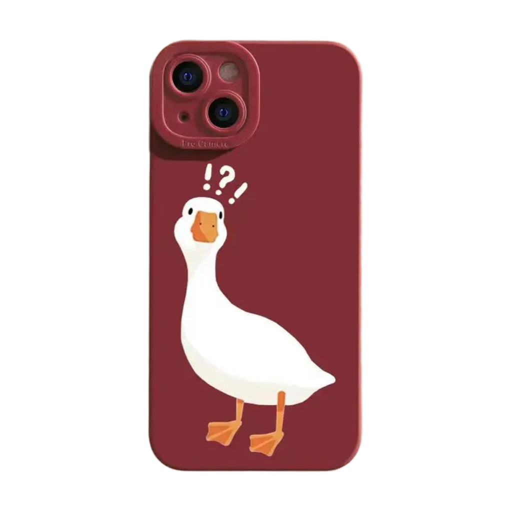 Cute Cartoon Duck Shockproof Soft Silicone Phone Case for iPhone 15 Series
