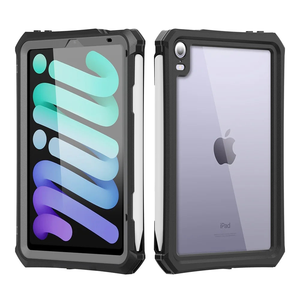 iPad Mini 7 waterproof dustproof case with shoulder strap