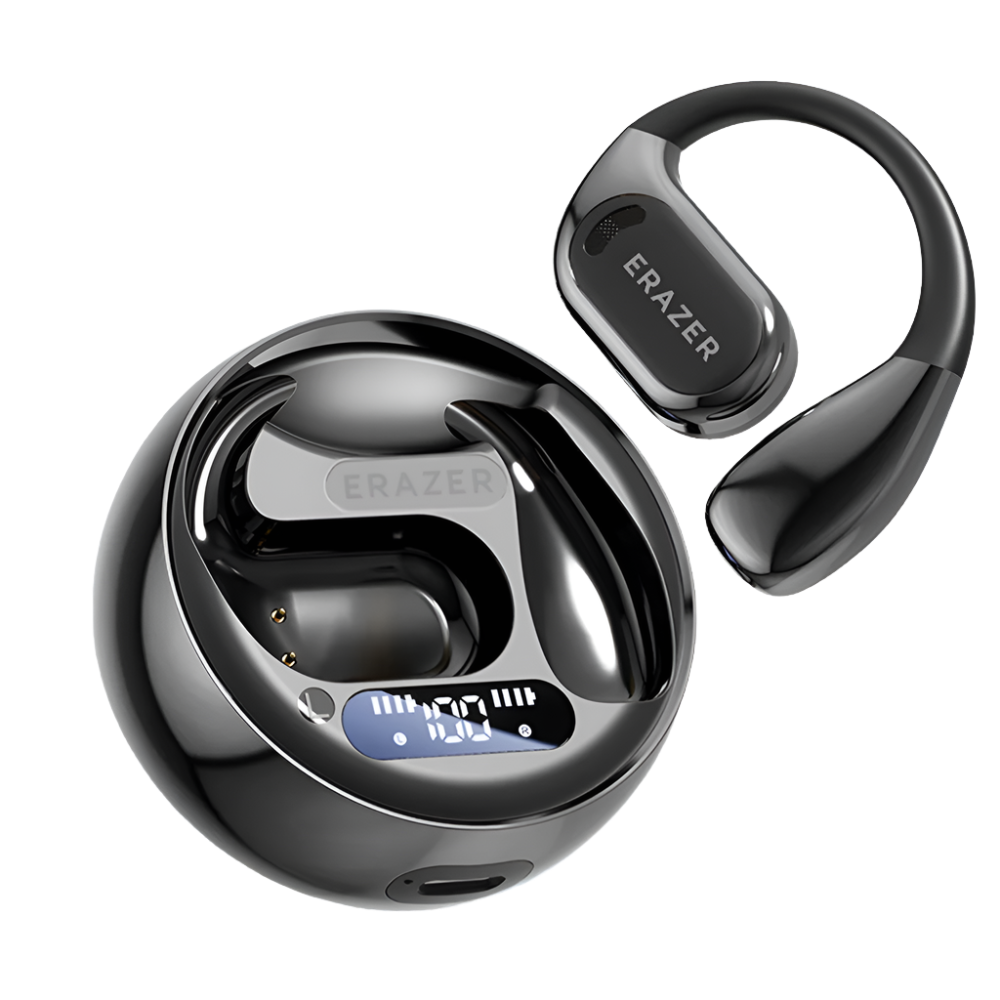 Lenovo Erazer XF20 Bluetooth 5.4 Earphones featuring a digital power display for convenient battery status monitoring"