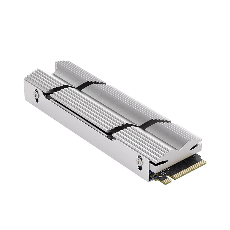 TEUCER M2-9 M.2 2280 SSD heatsink with double-sided aluminum heat sink and thermal silicone pad silver color